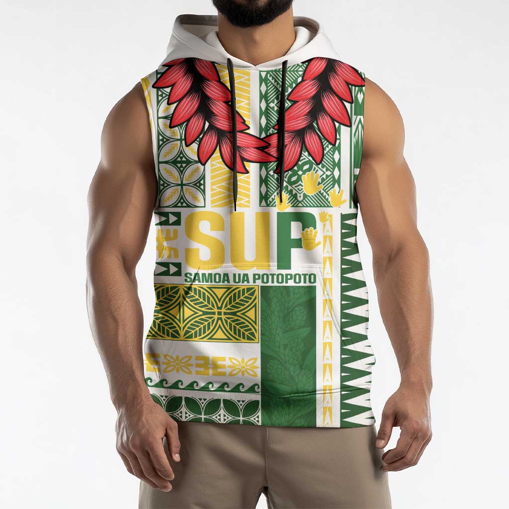Samoa Uniting Party Sleeveless Hoodie SUP Est 2025 Siapo Pattern - Polynesian Pride
