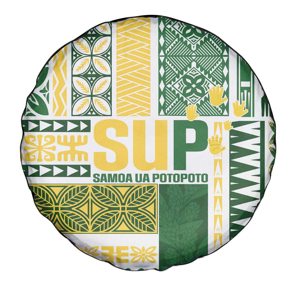Samoa Uniting Party Spare Tire Cover SUP Est 2025 Siapo Pattern - Polynesian Pride