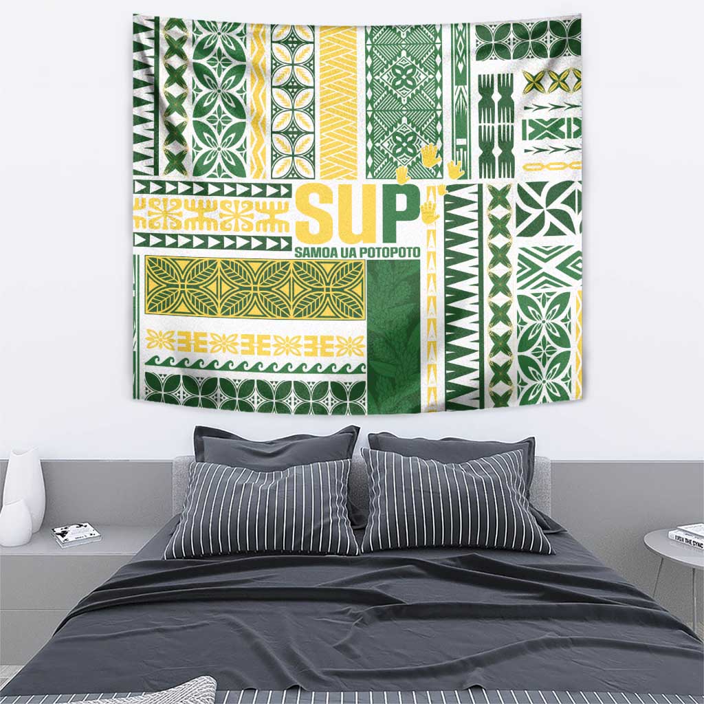 Samoa Uniting Party Tapestry SUP Est 2025 Siapo Pattern - Polynesian Pride
