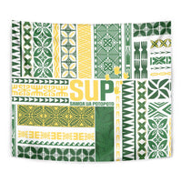 Samoa Uniting Party Tapestry SUP Est 2025 Siapo Pattern - Polynesian Pride