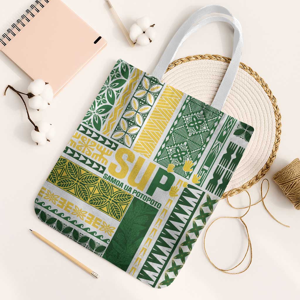 Samoa Uniting Party Tote Bag SUP Est 2025 Siapo Pattern - Polynesian Pride