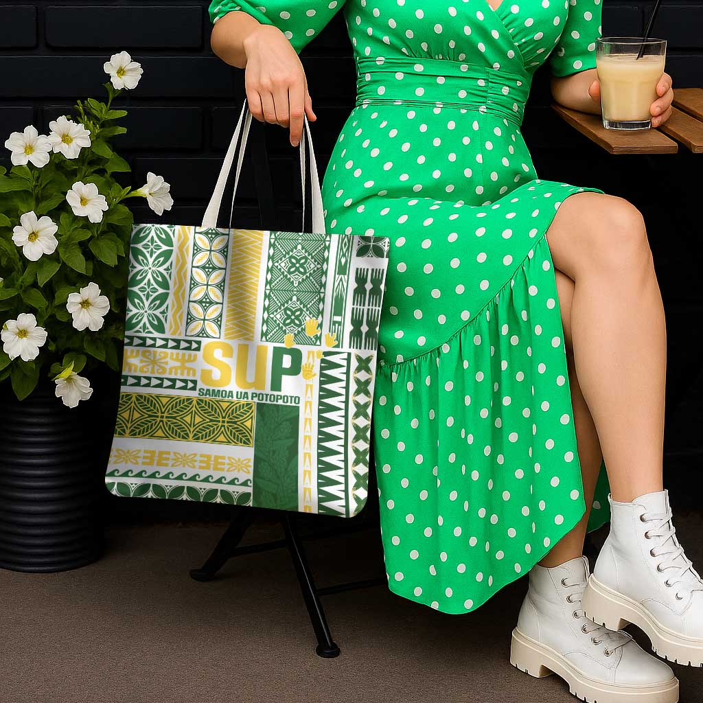 Samoa Uniting Party Tote Bag SUP Est 2025 Siapo Pattern - Polynesian Pride