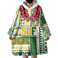 Samoa Uniting Party Wearable Blanket Hoodie SUP Est 2025 Siapo Pattern - Polynesian Pride