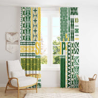Samoa Uniting Party Window Curtain SUP Est 2025 Siapo Pattern - Polynesian Pride