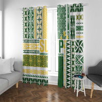 Samoa Uniting Party Window Curtain SUP Est 2025 Siapo Pattern - Polynesian Pride