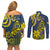 Niue Peniamina Gospel Day Couples Matching Off Shoulder Short Dress and Long Sleeve Button Shirts Unique Niean Hiapo LT14 - Polynesian Pride