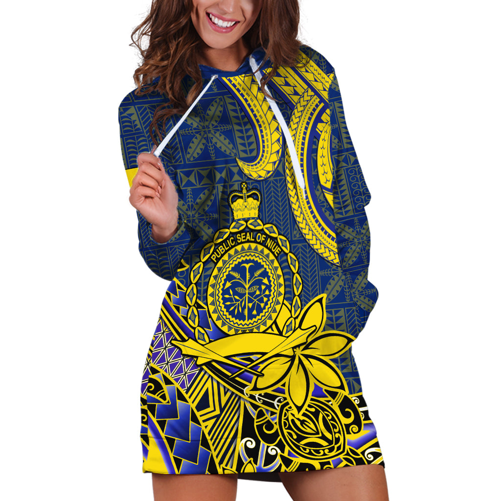 Niue Peniamina Gospel Day Hoodie Dress Unique Niean Hiapo LT14 Blue - Polynesian Pride