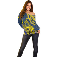 Niue Peniamina Gospel Day Off Shoulder Sweater Unique Niean Hiapo LT14 - Polynesian Pride