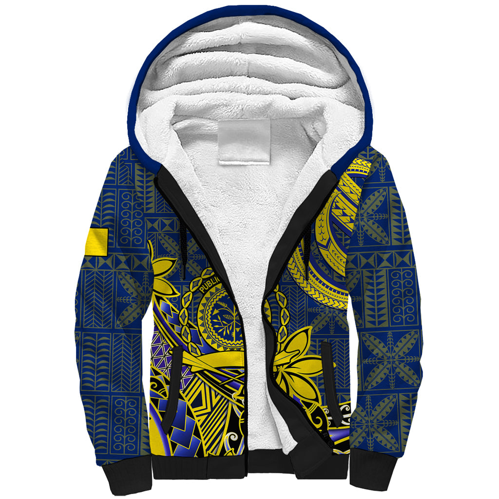 Niue Peniamina Gospel Day Sherpa Hoodie Unique Niean Hiapo LT14 Unisex Blue - Polynesian Pride