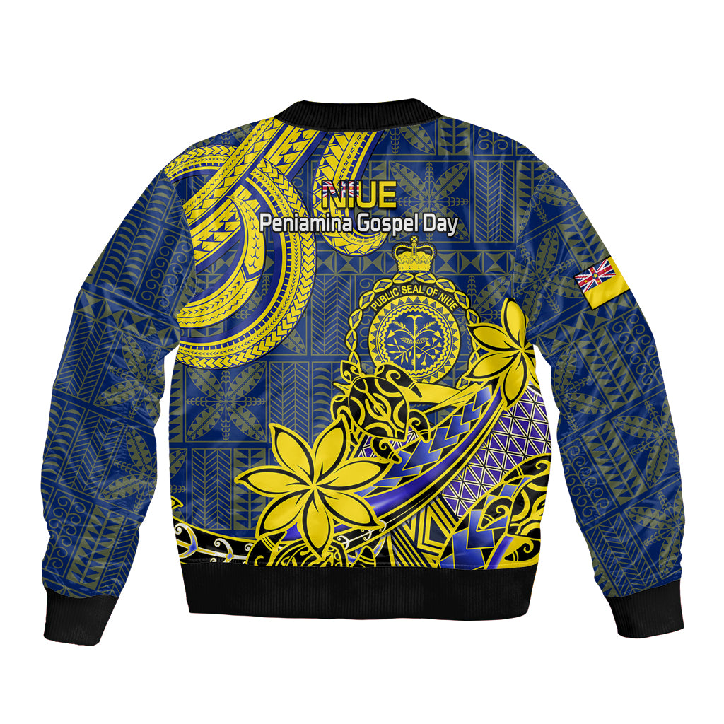 Niue Peniamina Gospel Day Sleeve Zip Bomber Jacket Unique Niean Hiapo LT14 - Polynesian Pride