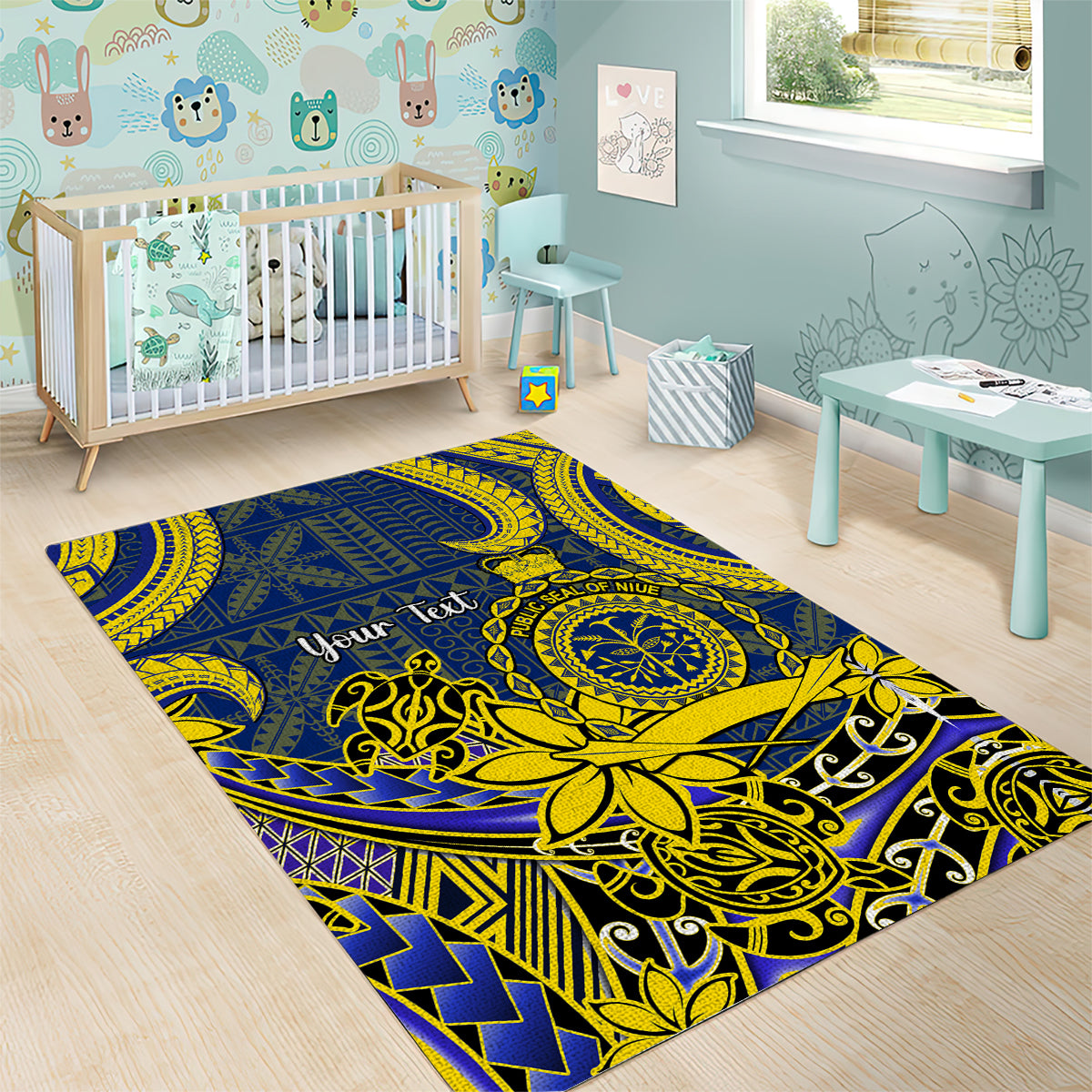 Personalised Niue Peniamina Gospel Day Area Rug Unique Niean Hiapo LT14 - Polynesian Pride