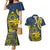 Personalised Niue Peniamina Gospel Day Couples Matching Mermaid Dress and Hawaiian Shirt Unique Niean Hiapo LT14 Blue - Polynesian Pride