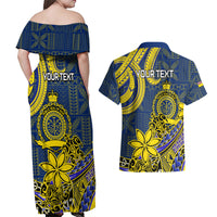 Personalised Niue Peniamina Gospel Day Couples Matching Off Shoulder Maxi Dress and Hawaiian Shirt Unique Niean Hiapo LT14 - Polynesian Pride