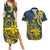 Personalised Niue Peniamina Gospel Day Couples Matching Summer Maxi Dress and Hawaiian Shirt Unique Niean Hiapo LT14 Blue - Polynesian Pride