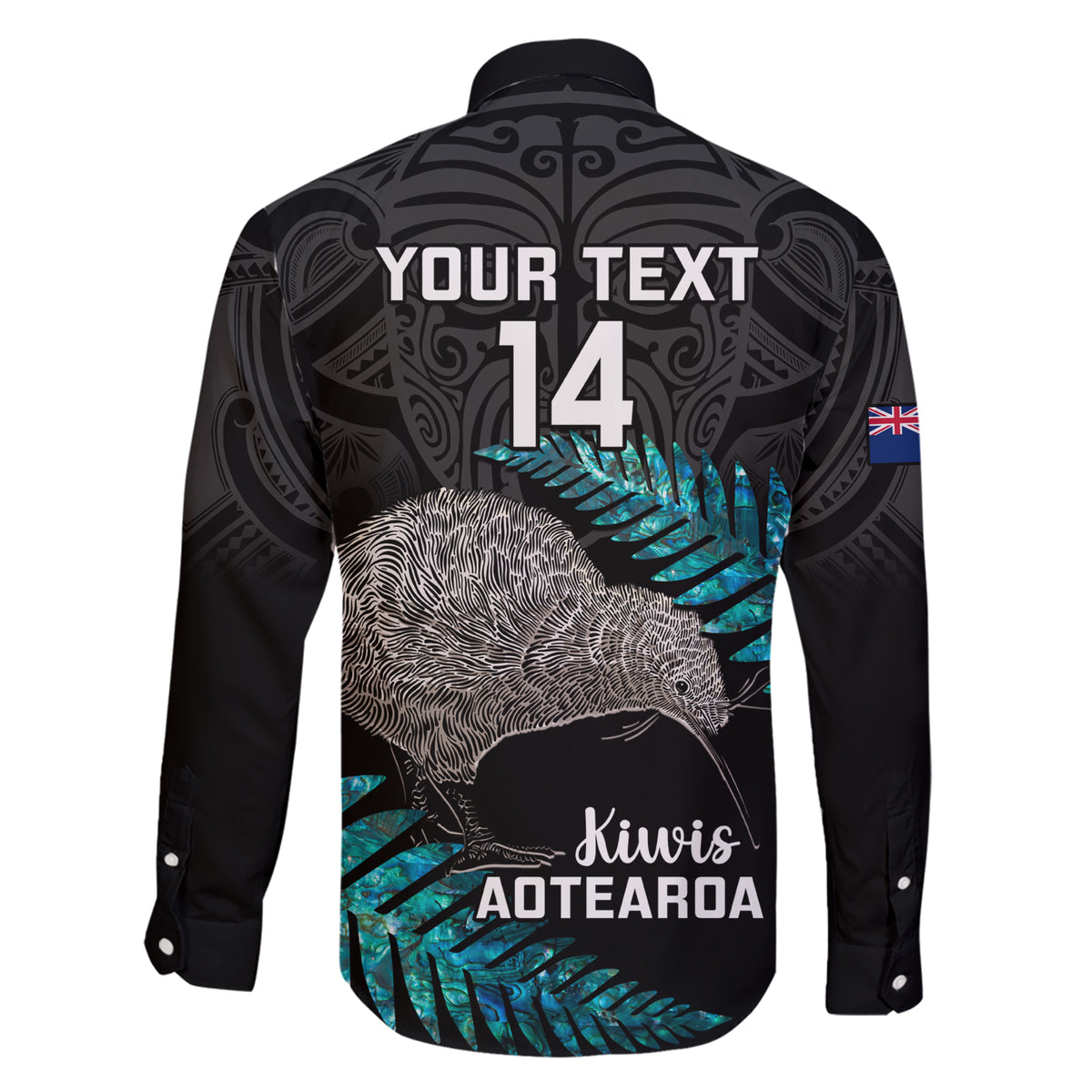 Custom New Zealand Silver Fern Rugby Family Matching Short Sleeve Bodycon Dress and Hawaiian Shirt Pacific 2023 Kia Haka Kiwis With Maori Ta Moko LT14 - Polynesian Pride