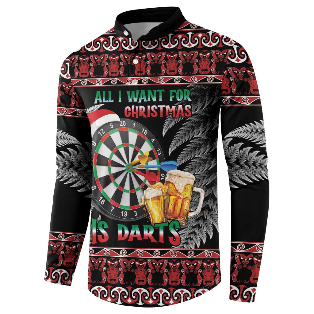 All I Want For Christmas Is Darts New Zealand Button Sweatshirt