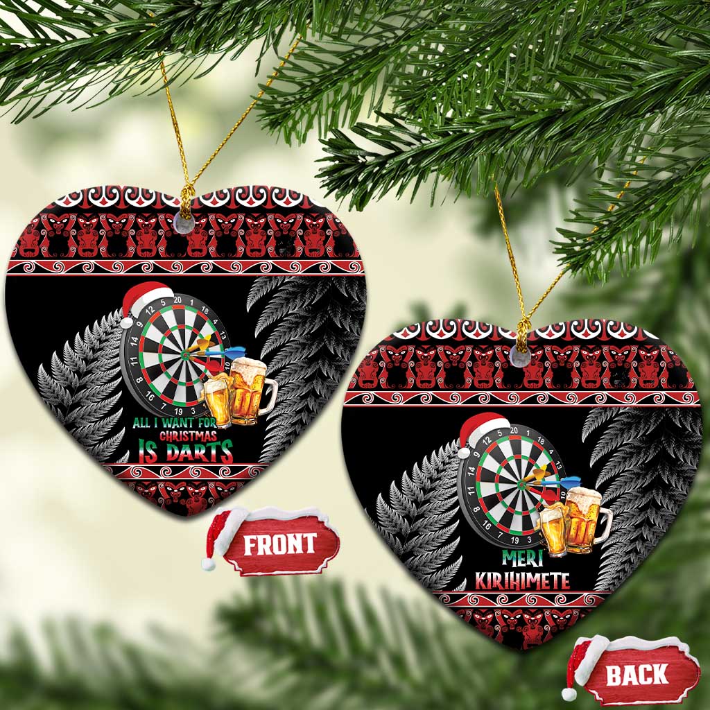 All I Want For Christmas Is Darts New Zealand Ceramic Ornament