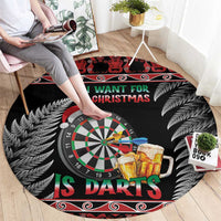 All I Want For Christmas Is Darts New Zealand Round Carpet