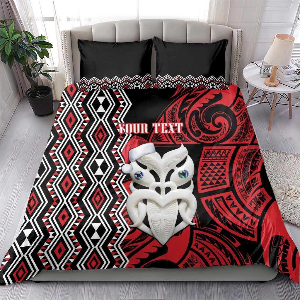Personalised New Zealand Christmas Bedding Set Meri Kirihimete Maori Wheku - Taniko Art