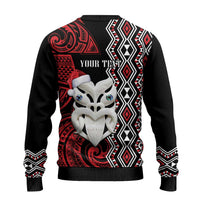 Personalised New Zealand Christmas Ugly Christmas Sweater Meri Kirihimete Maori Wheku - Taniko Art