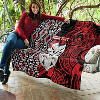 Personalised New Zealand Christmas Quilt Meri Kirihimete Maori Wheku - Taniko Art