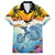 Aloha Hawaii Dolphins Family Matching Short Sleeve Bodycon Dress and Hawaiian Shirt Heart Of The Ocean Tropical Summer Vibes LT14 Dad's Shirt - Short Sleeve Blue - Polynesian Pride
