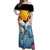 Aloha Hawaii Dolphins Off Shoulder Maxi Dress Heart Of The Ocean Tropical Summer Vibes LT14 Women Blue - Polynesian Pride