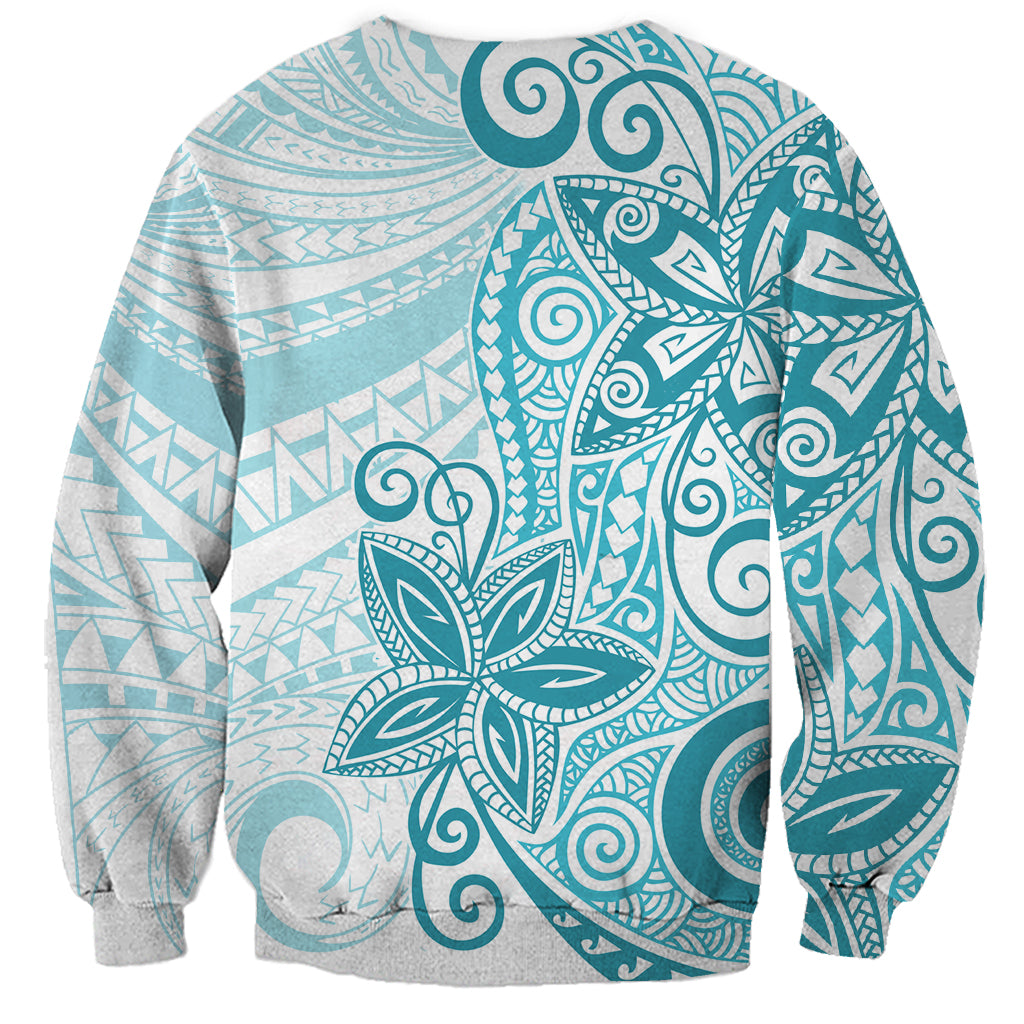 Polynesia Dolphins Sweatshirt Valentine Day Floral Polynesian - Vintage Dark Cyan LT14 - Polynesian Pride