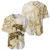 Polynesia Dolphins Baseball Jersey Valentine Day Floral Polynesian - Vintage Brown LT14 - Polynesian Pride