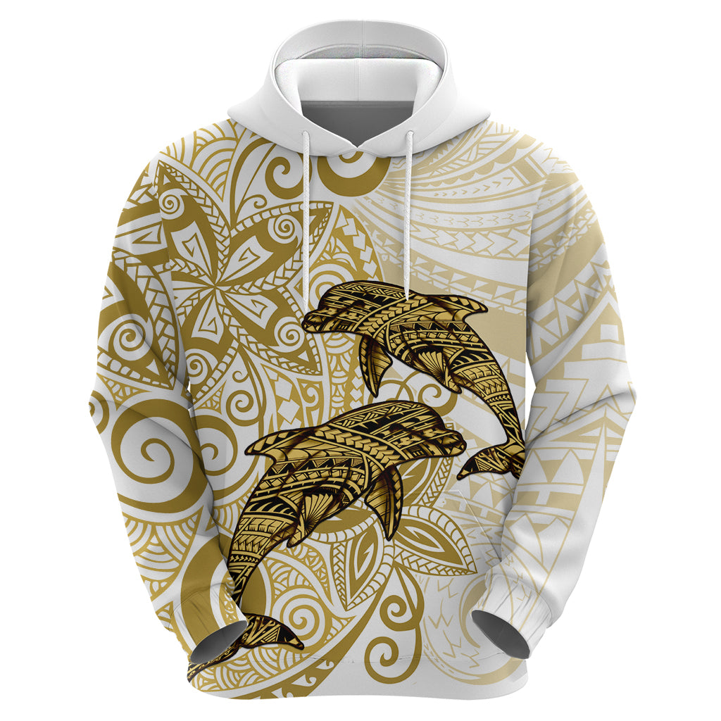 Polynesia Dolphins Zip Hoodie Valentine Day Floral Polynesian - Vintage Brown LT14 - Polynesian Pride