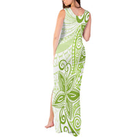Polynesia Dolphins Tank Maxi Dress Valentine Day Floral Polynesian - Vintage Lime Green LT14 - Polynesian Pride