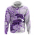 Polynesia Dolphins Hoodie Valentine Day Floral Polynesian - Vintage Purple LT14 Pullover Hoodie Purple - Polynesian Pride