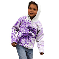 Polynesia Dolphins Kid Hoodie Valentine Day Floral Polynesian - Vintage Purple LT14 - Polynesian Pride