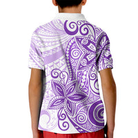 Polynesia Dolphins Kid Polo Shirt Valentine Day Floral Polynesian - Vintage Purple LT14 - Polynesian Pride