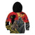 New Zealand and Australia ANZAC Day Kid Hoodie Sliver Fern Kakapo With Golden Wattle Kangaroo
