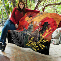 New Zealand and Australia ANZAC Day Quilt Sliver Fern Kakapo With Golden Wattle Kangaroo LT14 - Polynesian Pride