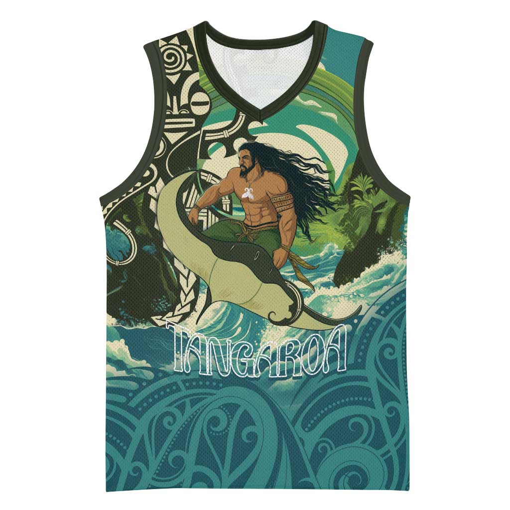 Aotearoa Tangaroa Atua Basketball Jersey New Zealand God Of The Ocean - Polynesian Pride