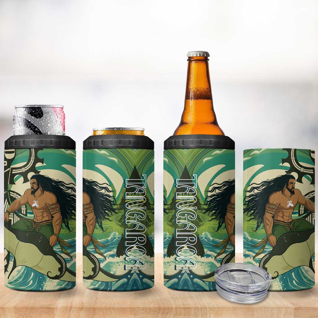 Aotearoa Tangaroa Atua 4 in 1 Can Cooler Tumbler New Zealand God Of The Ocean