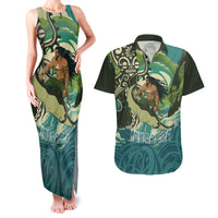 Aotearoa Tangaroa Atua Couples Matching Tank Maxi Dress and Hawaiian Shirt New Zealand God Of The Ocean