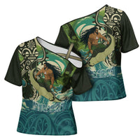 Aotearoa Tangaroa Atua Cross Shoulder Shirt New Zealand God Of The Ocean - Polynesian Pride