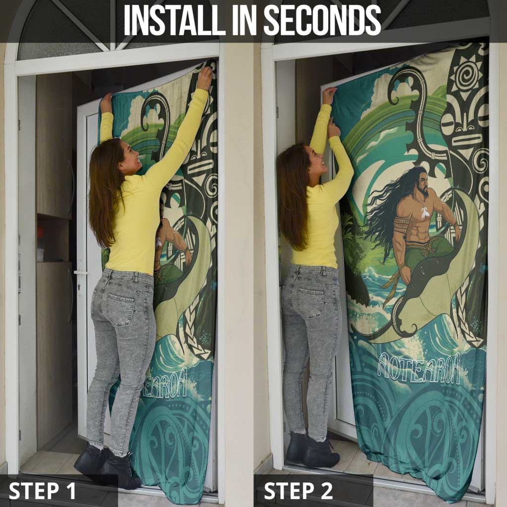 Aotearoa Tangaroa Atua Door Cover New Zealand God Of The Ocean - Polynesian Pride