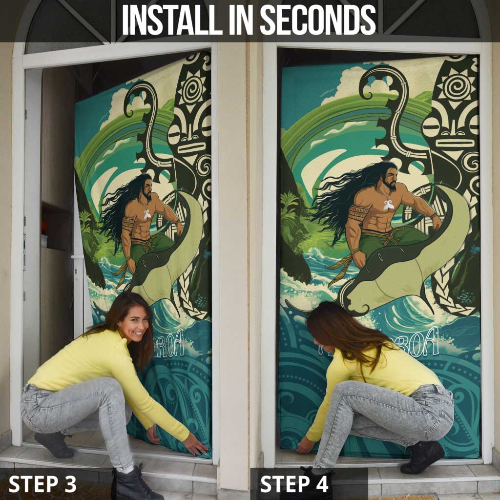 Aotearoa Tangaroa Atua Door Cover New Zealand God Of The Ocean - Polynesian Pride