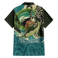 Aotearoa Tangaroa Atua Family Matching Off The Shoulder Long Sleeve Dress and Hawaiian Shirt New Zealand God Of The Ocean