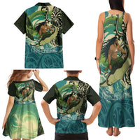 Aotearoa Tangaroa Atua Family Matching Tank Maxi Dress and Hawaiian Shirt New Zealand God Of The Ocean