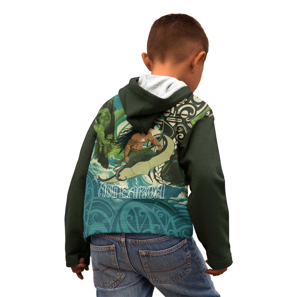 Aotearoa Tangaroa Atua Kid Hoodie New Zealand God Of The Ocean