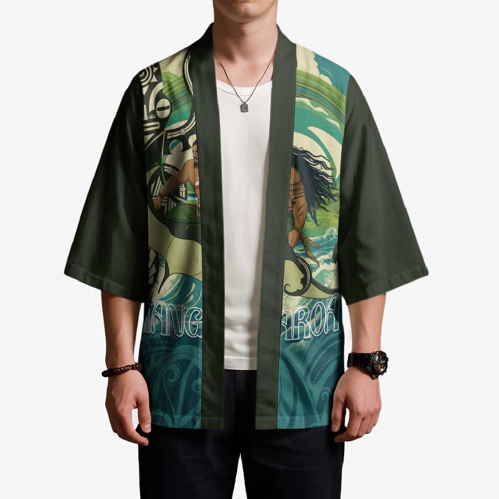 Aotearoa Tangaroa Atua Kimono New Zealand God Of The Ocean - Polynesian Pride