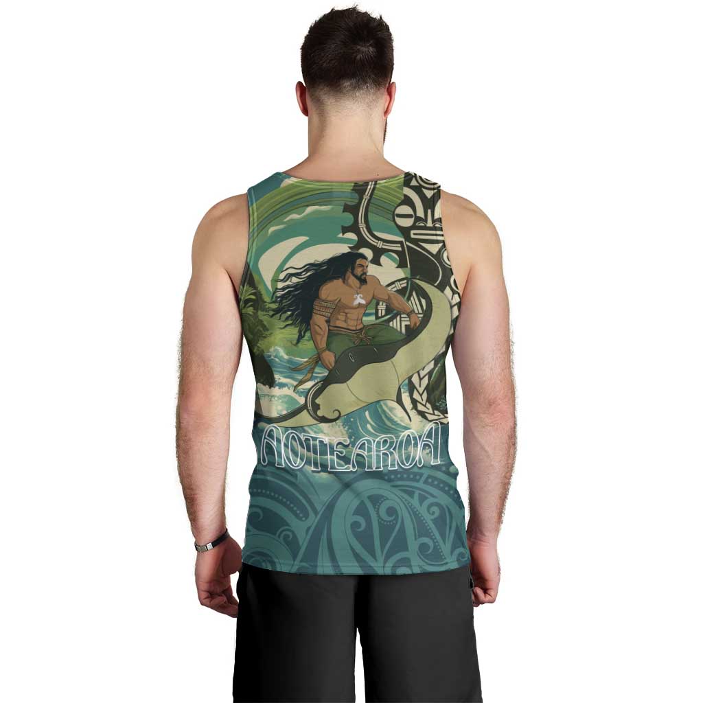 Aotearoa Tangaroa Atua Men Tank Top New Zealand God Of The Ocean LT14 - Polynesian Pride