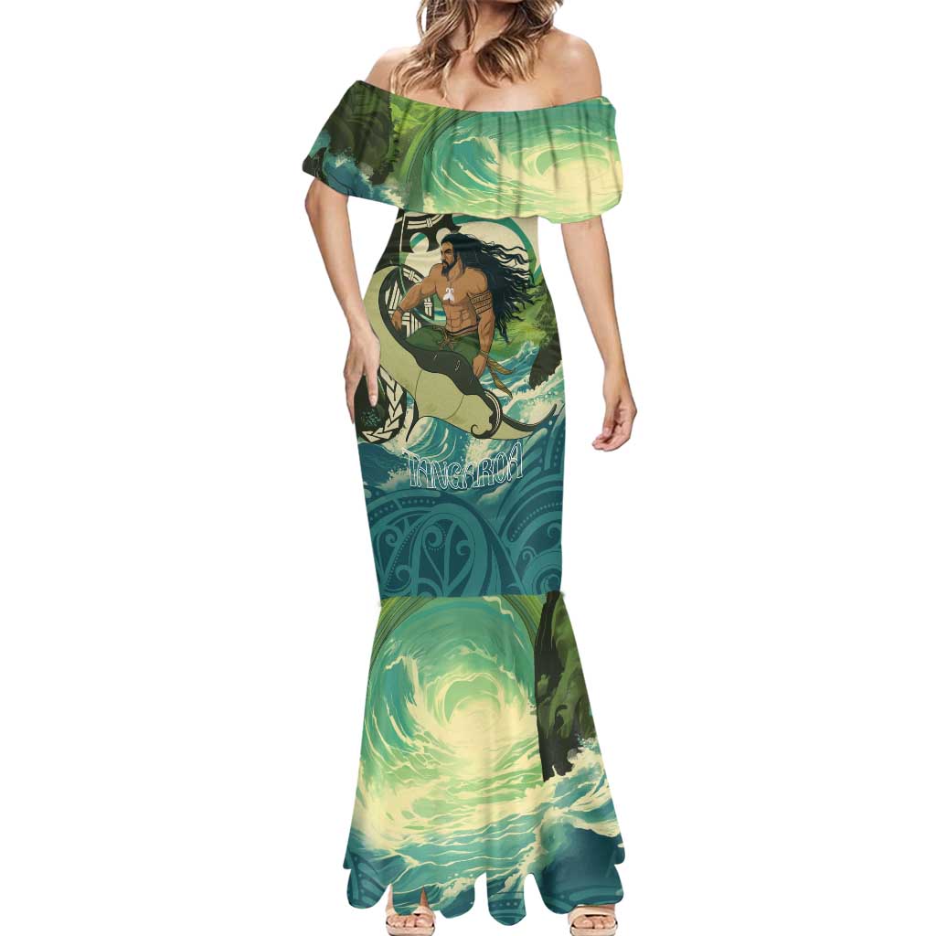 Aotearoa Tangaroa Atua Mermaid Dress New Zealand God Of The Ocean LT14 - Polynesian Pride