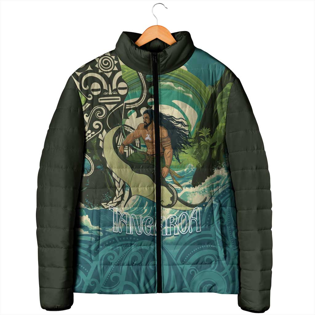 Aotearoa Tangaroa Atua Padded Jacket New Zealand God Of The Ocean - Polynesian Pride