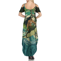 Aotearoa Tangaroa Atua Summer Maxi Dress New Zealand God Of The Ocean